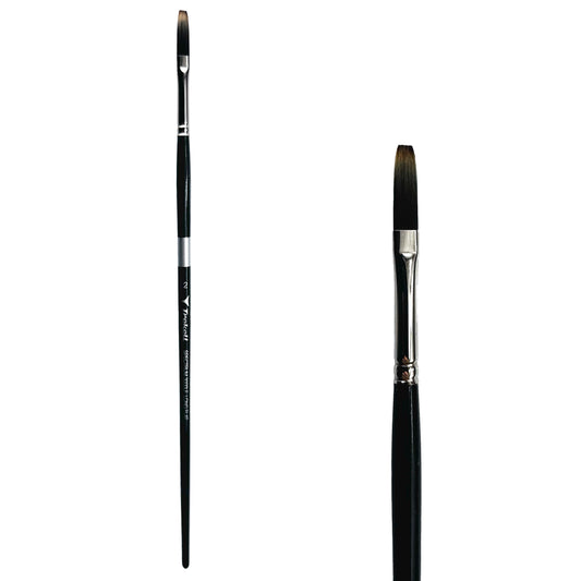Trekell Spectrum Long Handle Artist Brush, size #2 Long Flat, Long handle design ideal for acrylic, oil, watercolor & more.