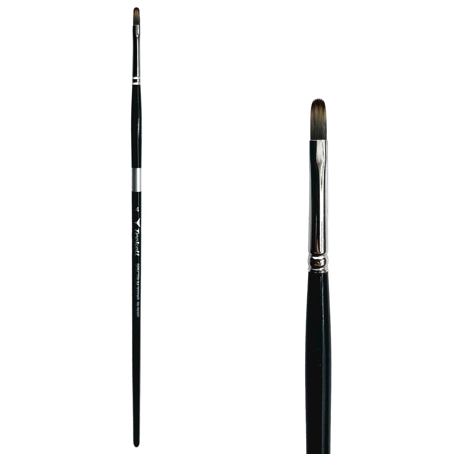 Trekell Spectrum Long Handle Artist Brush, size #4 Filbert, Long handle design ideal for acrylic, oil, watercolor & more.