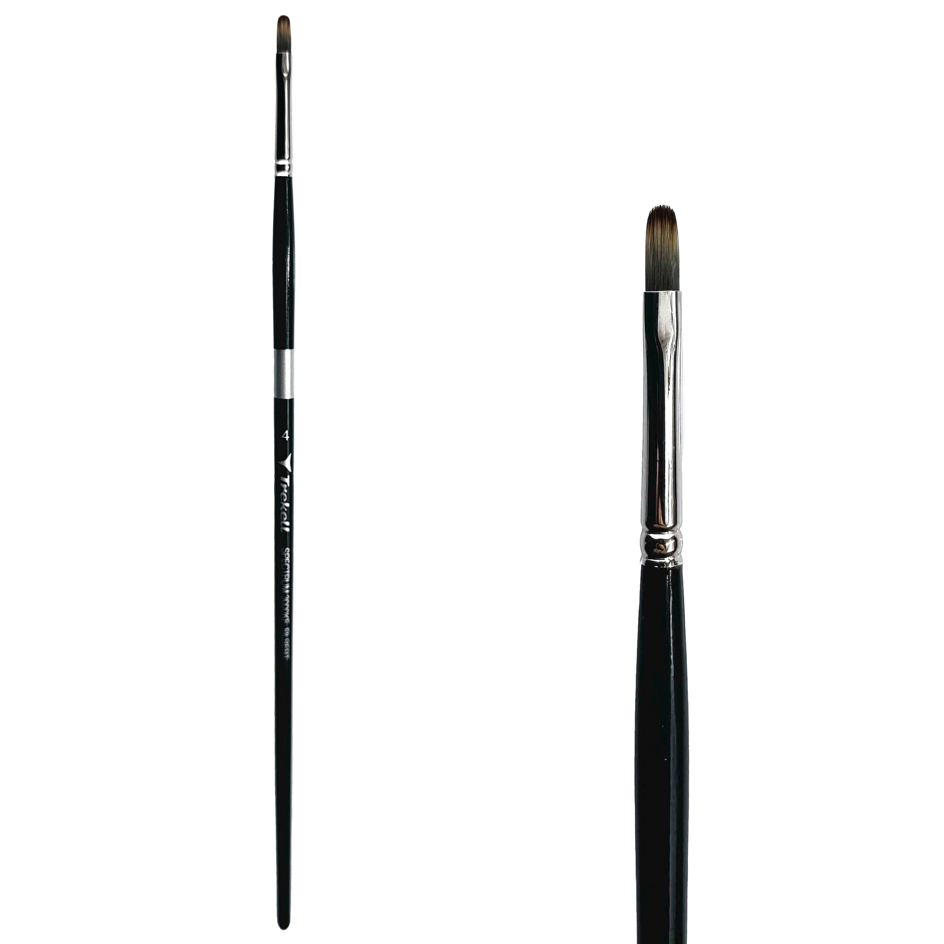 Trekell Spectrum Long Handle Artist Brush, size #4 Filbert, Long handle design ideal for acrylic, oil, watercolor & more.