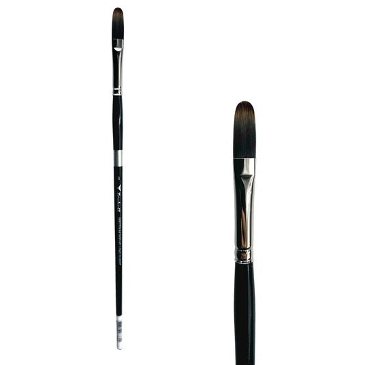 Trekell Spectrum Long Handle Artist Brush, size #4 Long Filbert, Long handle design ideal for acrylic, oil, watercolor & more.