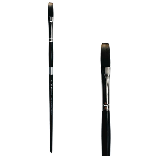 Trekell Spectrum Long Handle Artist Brush, size #4 Long Flat, Long handle design ideal for acrylic, oil, watercolor & more.