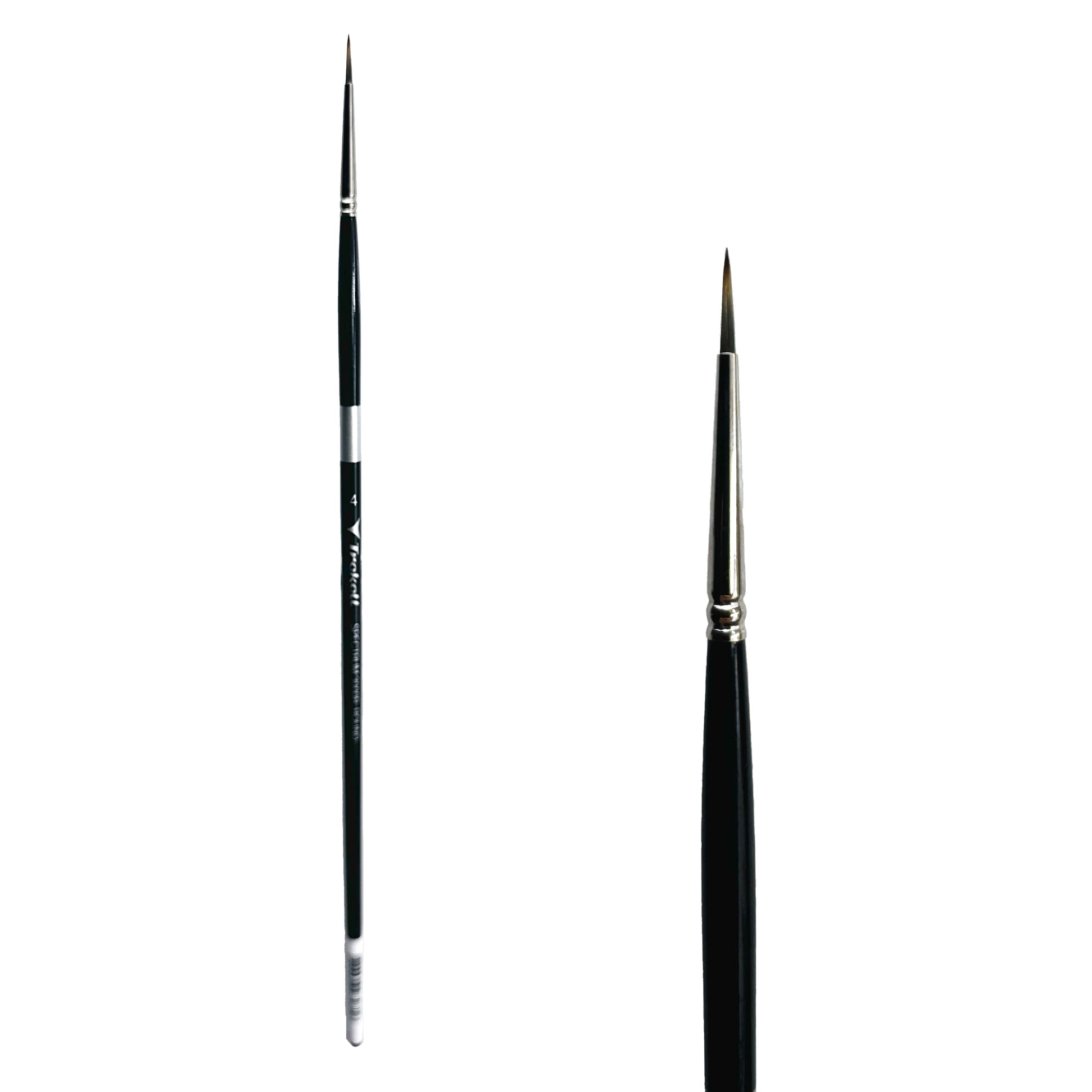 Trekell Spectrum Long Handle Artist Brush, size #4 Round, Long handle design ideal for acrylic, oil, watercolor & more.