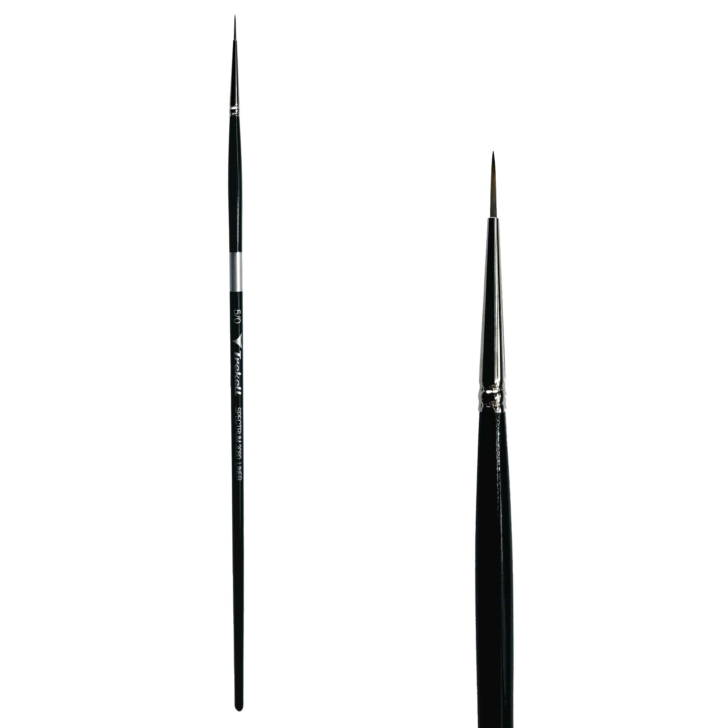 Trekell Spectrum Long Handle Artist Brush, size #5/0 Liner, Long handle design ideal for acrylic, oil, watercolor & more.