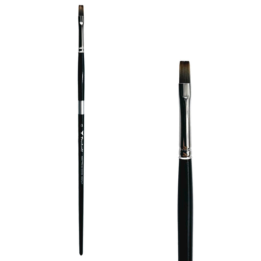 Trekell Spectrum Long Handle Artist Brush, size #6 Bright, Long handle design ideal for acrylic, oil, watercolor & more.