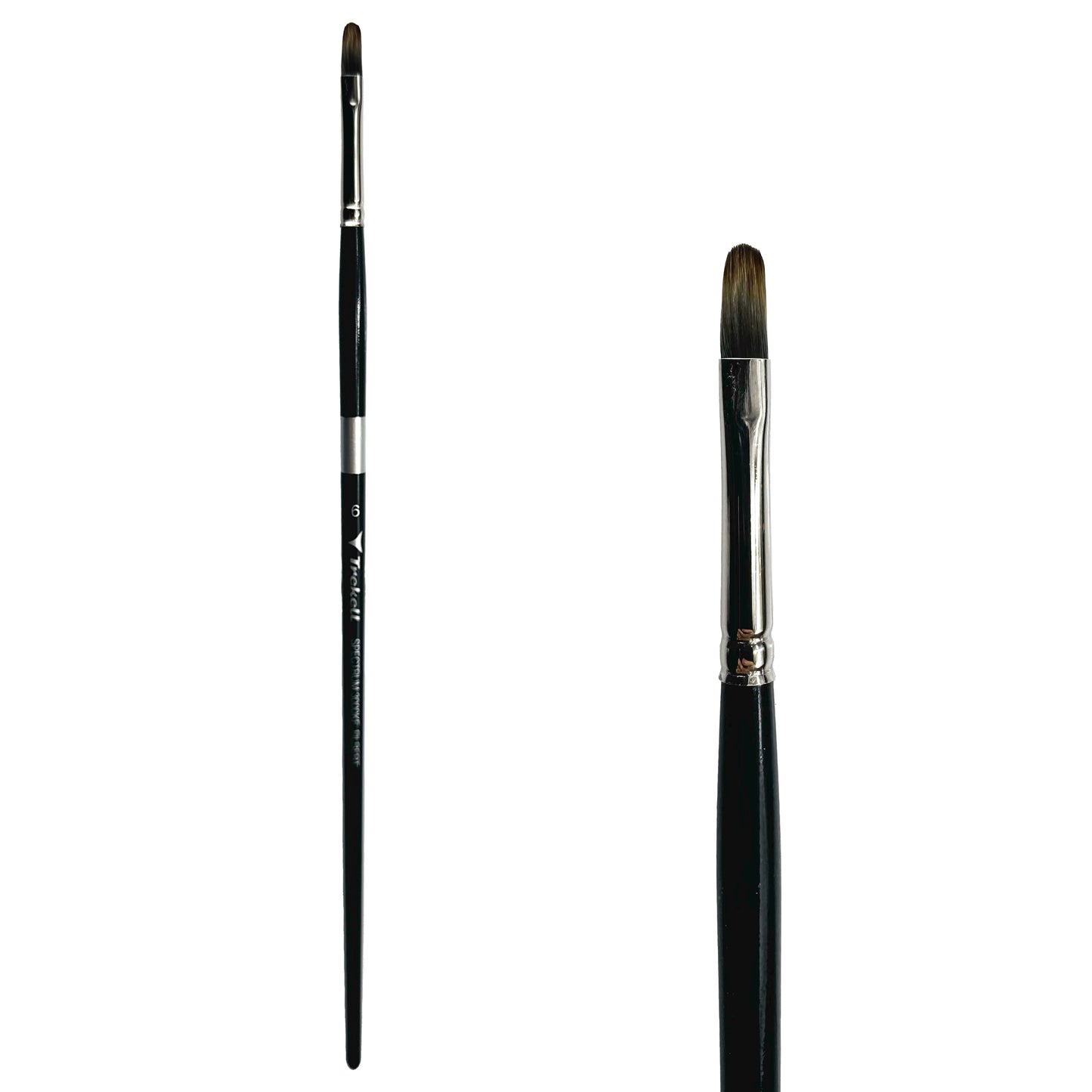 Trekell Spectrum Long Handle Artist Brush, size #6 Filbert, Long handle design ideal for acrylic, oil, watercolor & more.