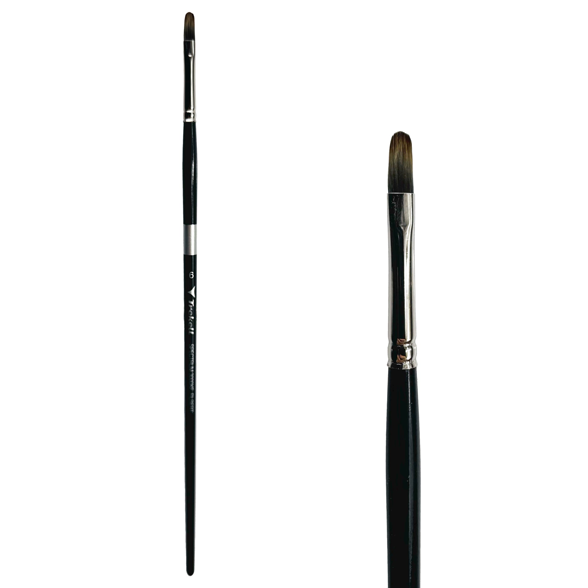 Trekell Spectrum Long Handle Artist Brush, size #6 Filbert, Long handle design ideal for acrylic, oil, watercolor & more.