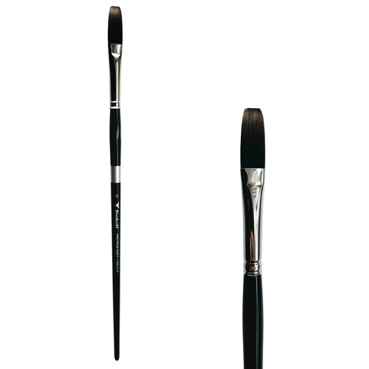 Trekell Spectrum Long Handle Artist Brush, size #6 Long Flat, Long handle design ideal for acrylic, oil, watercolor & more.