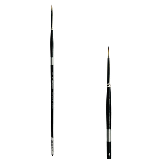 Trekell Spectrum Long Handle Artist Brush, size #6 Round, Long handle design ideal for acrylic, oil, watercolor & more.