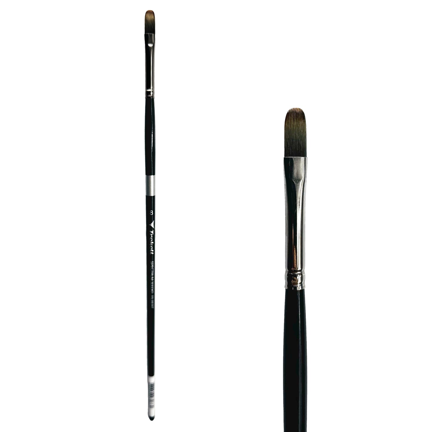 Trekell Spectrum Long Handle Artist Brush, size #8 Filbert, Long handle design ideal for acrylic, oil, watercolor & more.