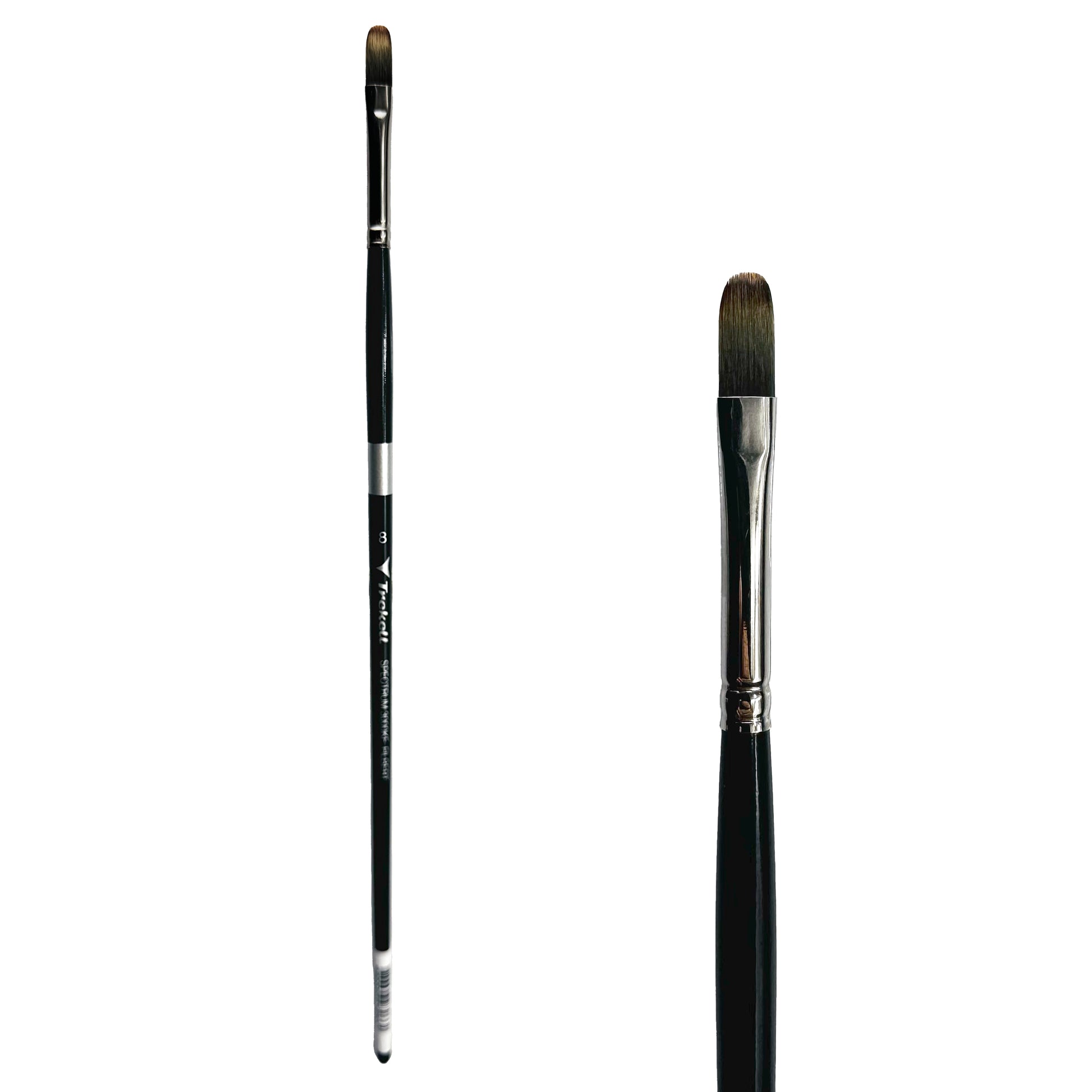 Trekell Spectrum Long Handle Artist Brush, size #8 Filbert, Long handle design ideal for acrylic, oil, watercolor & more.