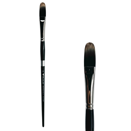 Trekell Spectrum Long Handle Artist Brush, size #8 Long Filbert, Long handle design ideal for acrylic, oil, watercolor & more.