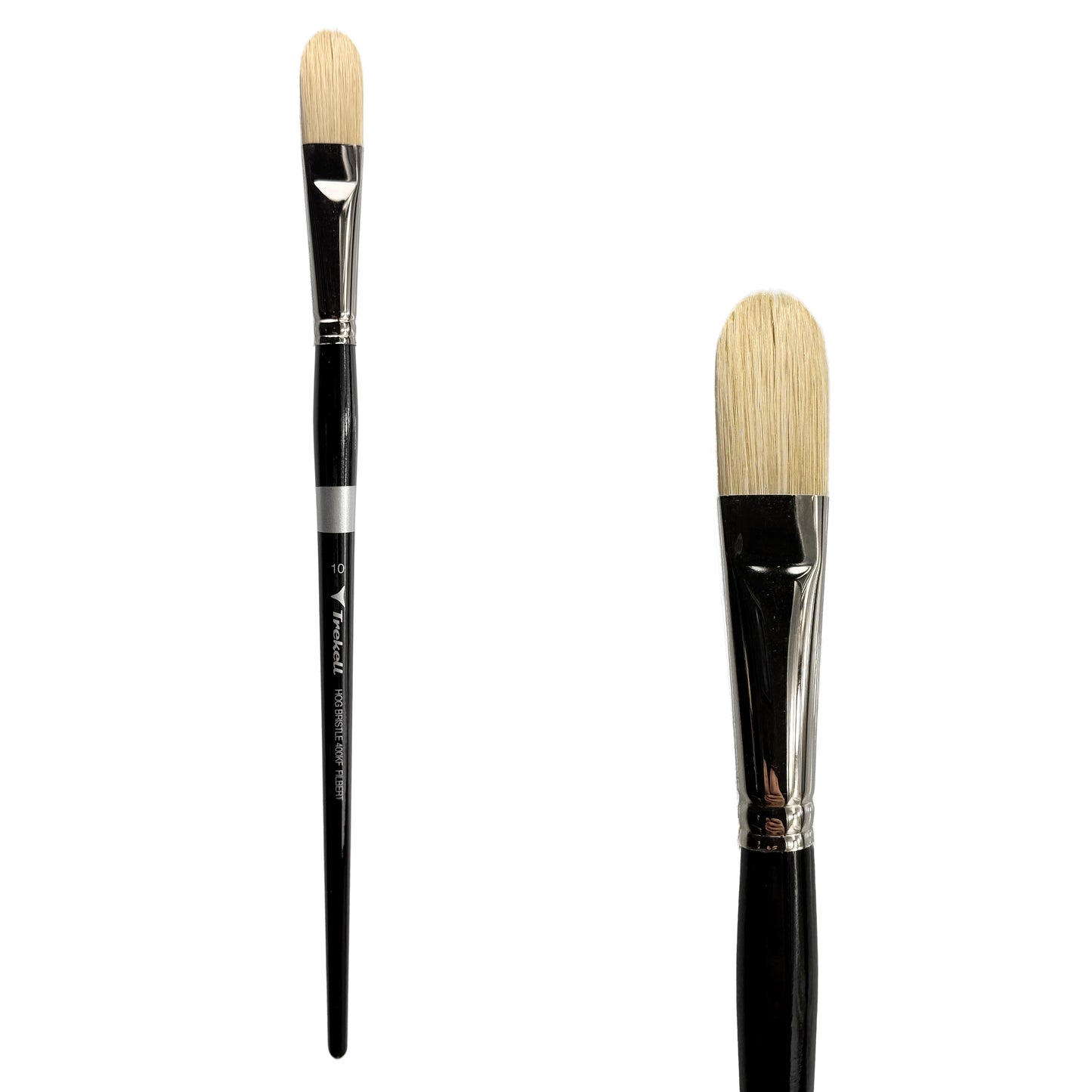 Trekell Trekell Hog Bristle Long Handle Artist Brush, size #10 Filbert, ideal for Oil and Acrylic Painting