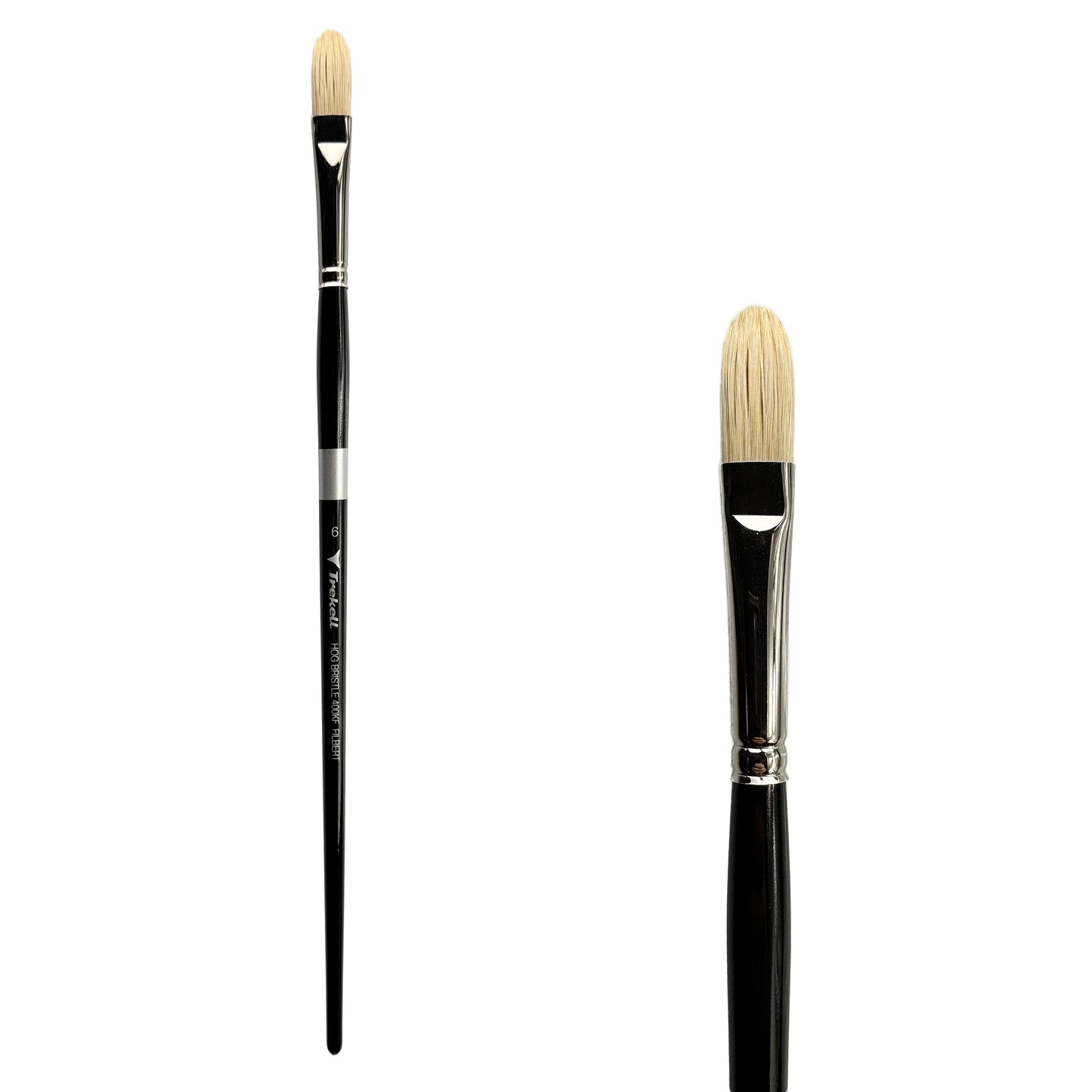 Trekell Trekell Hog Bristle Long Handle Artist Brush, size #6 Filbert, ideal for Oil and Acrylic Painting