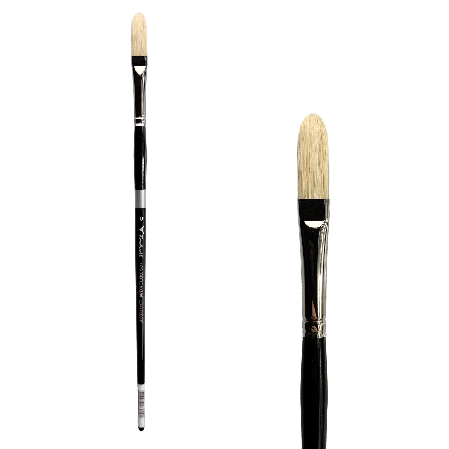Trekell Trekell Hog Bristle Long Handle Artist Brush, size #6 Long Filbert, ideal for Oil and Acrylic Painting