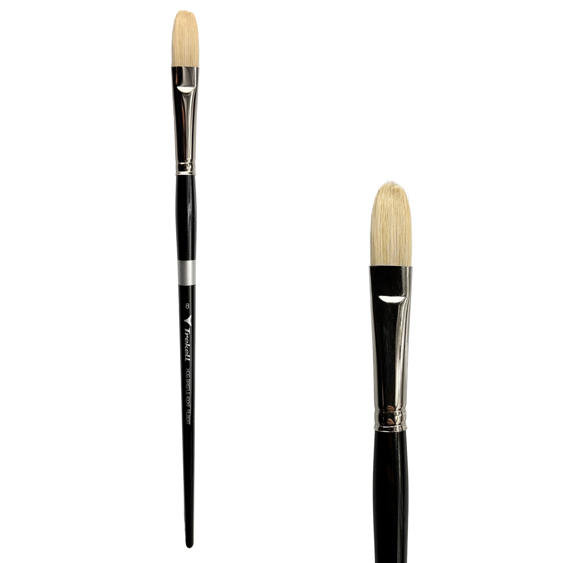 Trekell Trekell Hog Bristle Long Handle Artist Brush, size #8 Filbert, ideal for Oil and Acrylic Painting
