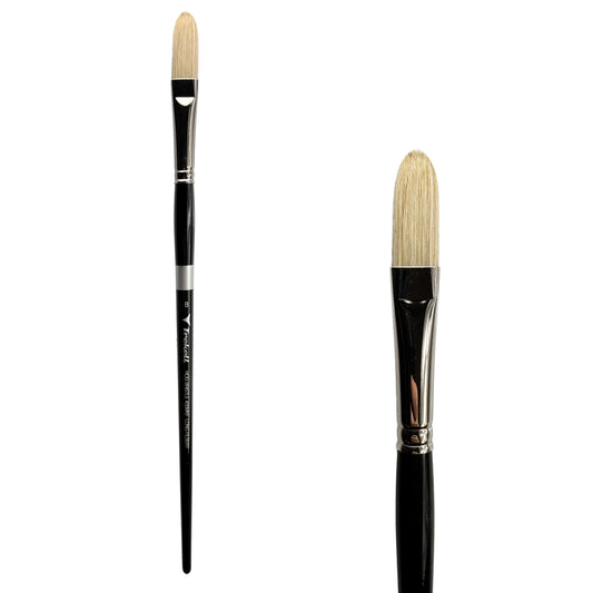 Trekell Trekell Hog Bristle Long Handle Artist Brush, size #8 Long Filbert, ideal for Oil and Acrylic Painting
