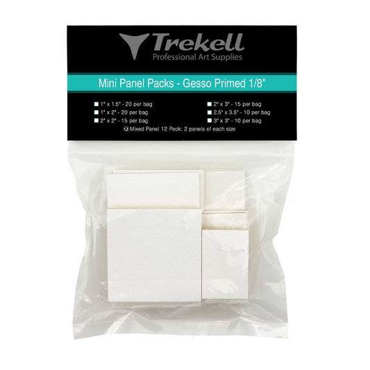 Mini Panel Packs - Gesso Primed 1/8" Wooden Canvases for Oil and Acrylic Paint Baltic birch Trekell Art Supplies