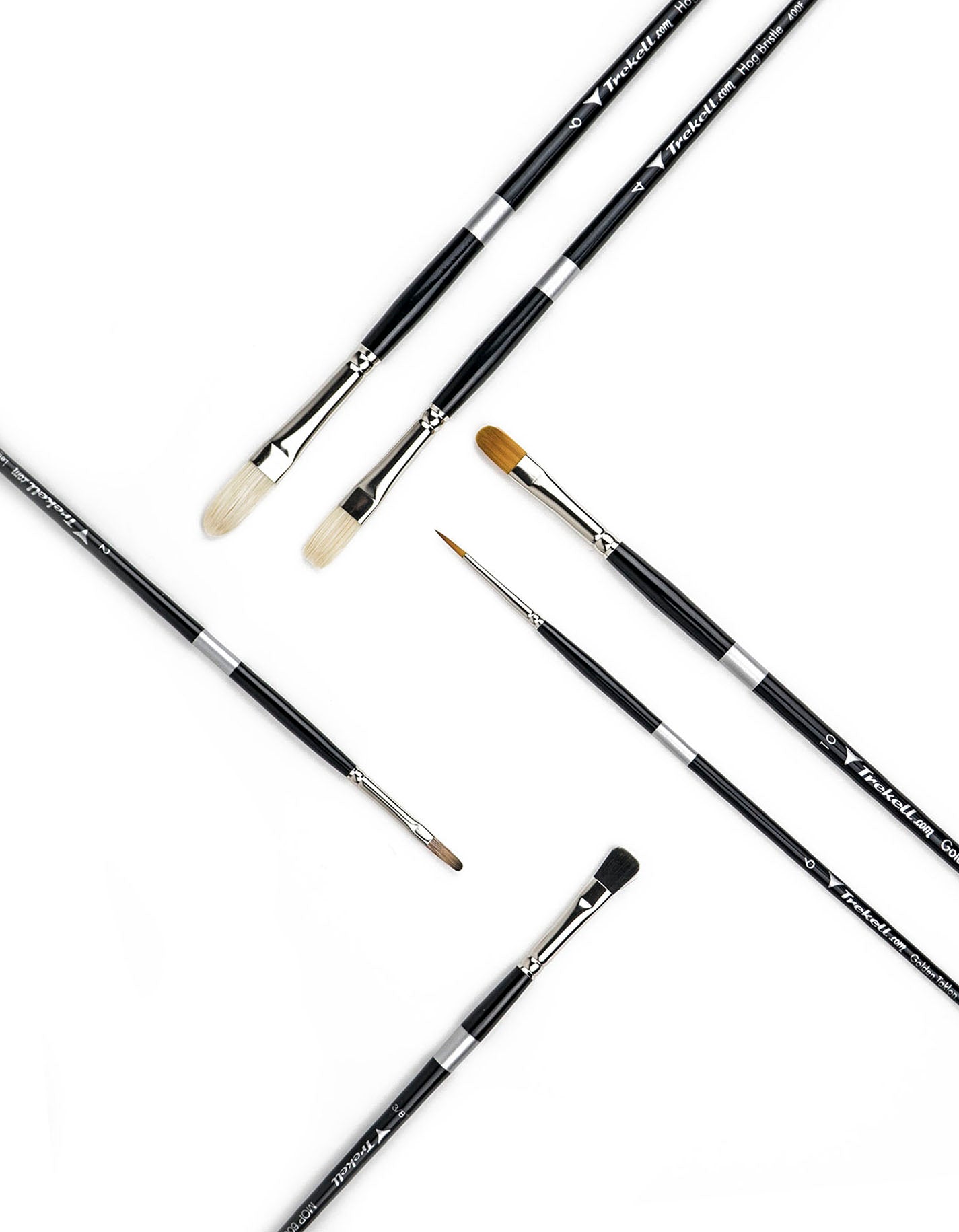 Trekell Art Supplies Oil Artist Brush Set for beginners, intermediate, advanced, professional artists, synthetic and natural hair long handle short handle