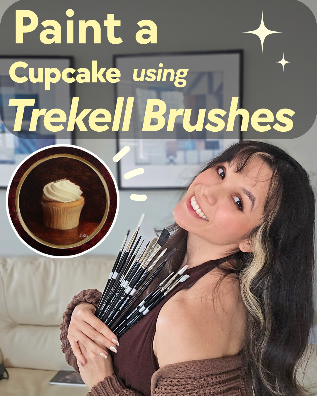 How to Paint a Cupcake on a Trekell Round Floater Panel