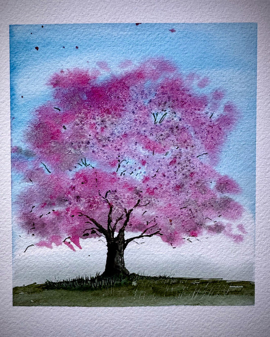 How to Paint an Expressive Watercolor Cherry Tree