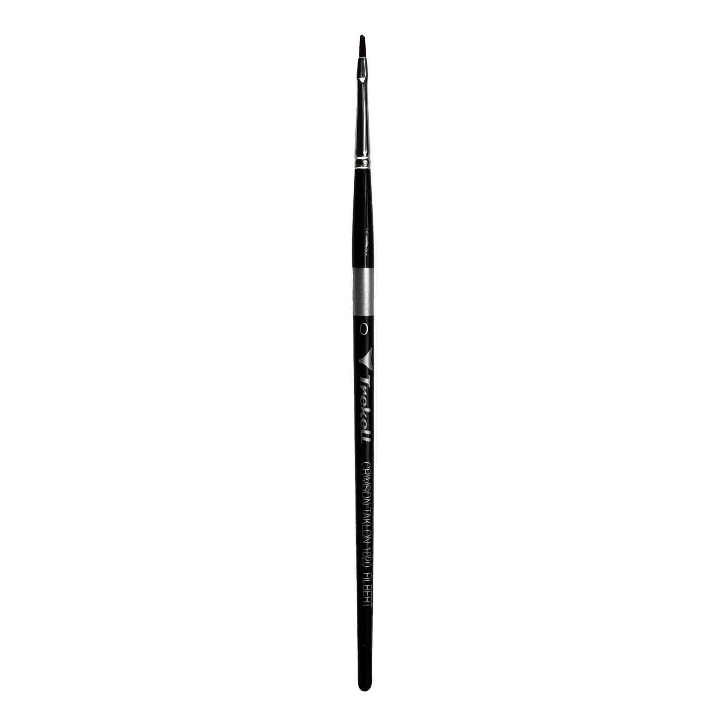 Trekell Crimson Taklon Short Handle Artist Brush - Size #0 Filbert