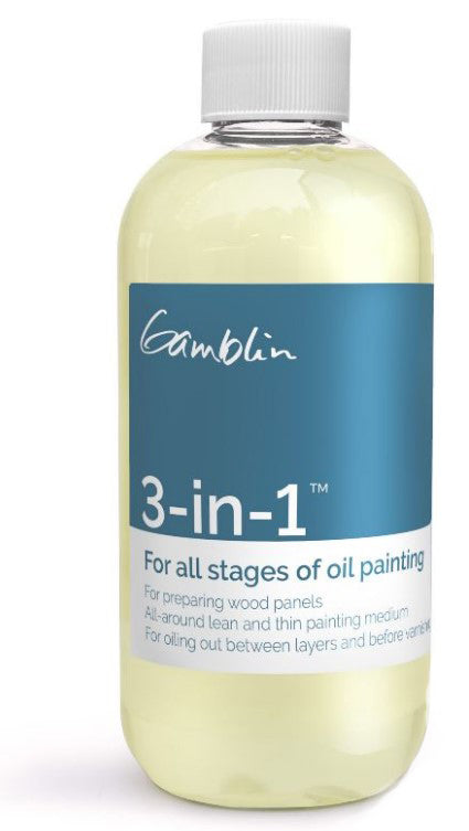 Gamblin 3-in-1 Medium - 8.5 oz - For Sealing Panels for Oil Paint