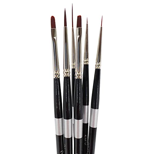 Trekell Art Supplies Crimson Taklon Short Handle Top Sellers Brush Set
