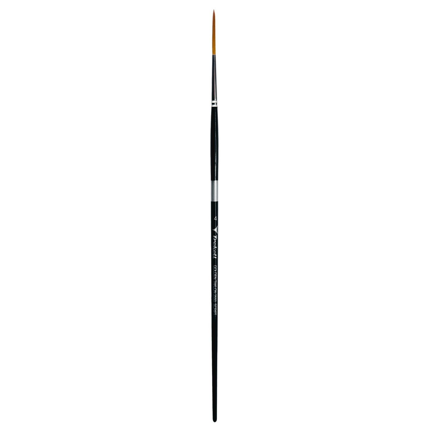 Trekell Golden Taklon Long Handle Artist Brush -  Size #4 Script Rigger