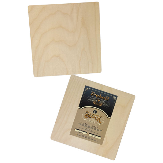 Trekell Raw Wood Block Panel - 1/2" Baltic Birch Wooden Painting Canvas - 8" x 8"