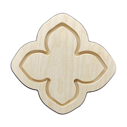 Pointed Quatrefoil Gothic Panel - Wooden Artist Canvas - Trekell Art Supplies 1/2" thick Baltic birch painting board for oil, acrylic, watercolor, gouache, enamel, encaustic paint, pastel, charcoal, ink, pencil and pyrography