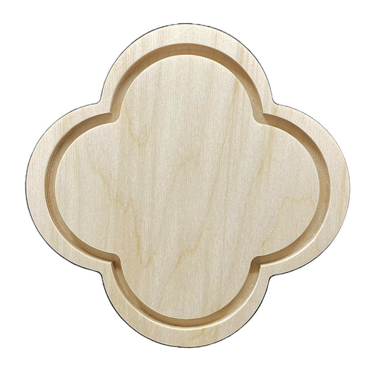 Rounded Quatrefoil Gothic Panel - Wooden Artist Canvas - Trekell Art Supplies 1/2" thick Baltic birch painting board for oil, acrylic, watercolor, gouache, enamel, encaustic paint, pastel, charcoal, ink, pencil and pyrography