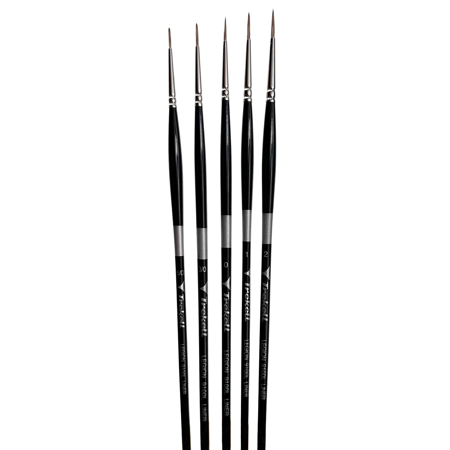 Trekell Legion Synthetic Mongoose Long Handle Artist Brush, Complete Set Liner, designed for oil and acrylic painting.