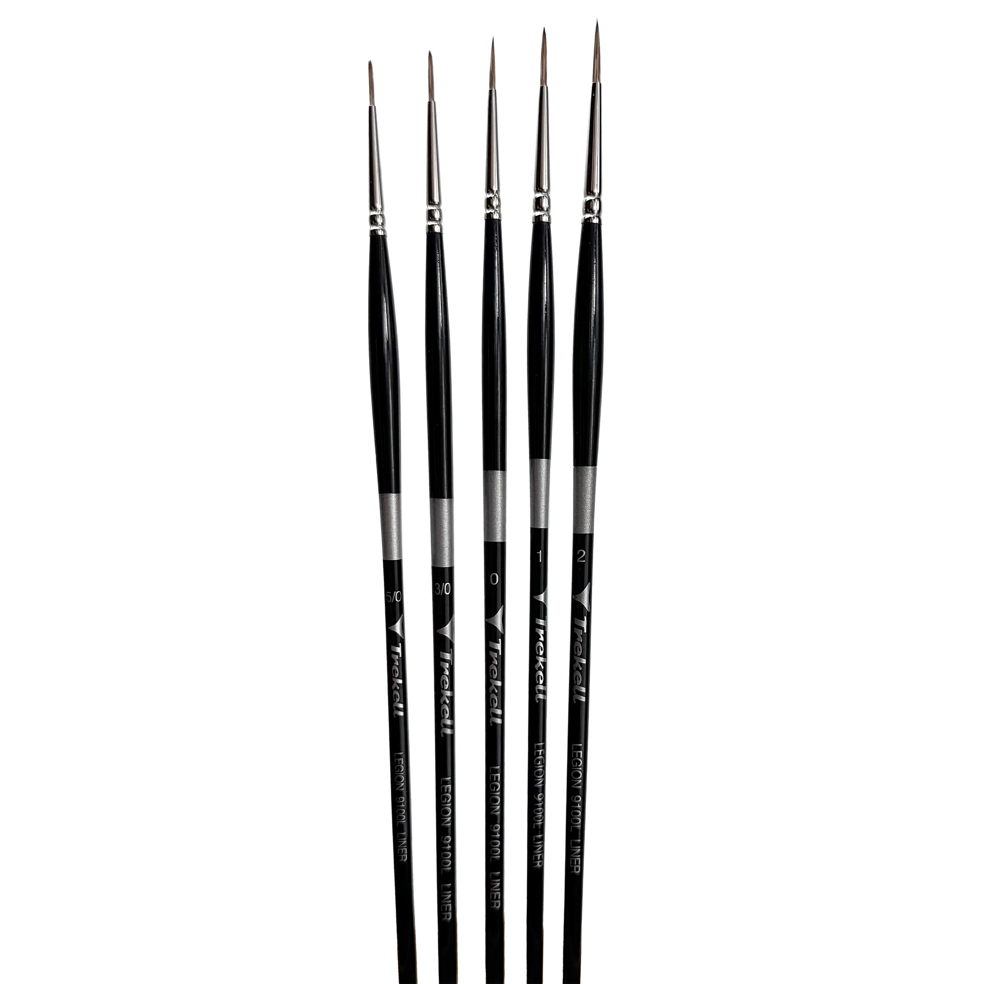 Trekell Legion Synthetic Mongoose Long Handle Artist Brush, Complete Set Liner, designed for oil and acrylic painting.