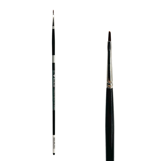 Trekell Crimson Taklon Long Handle Artist Brush, size Size #0 Filbert, ideal for Watercolor, Oil, and Acrylic Painting
