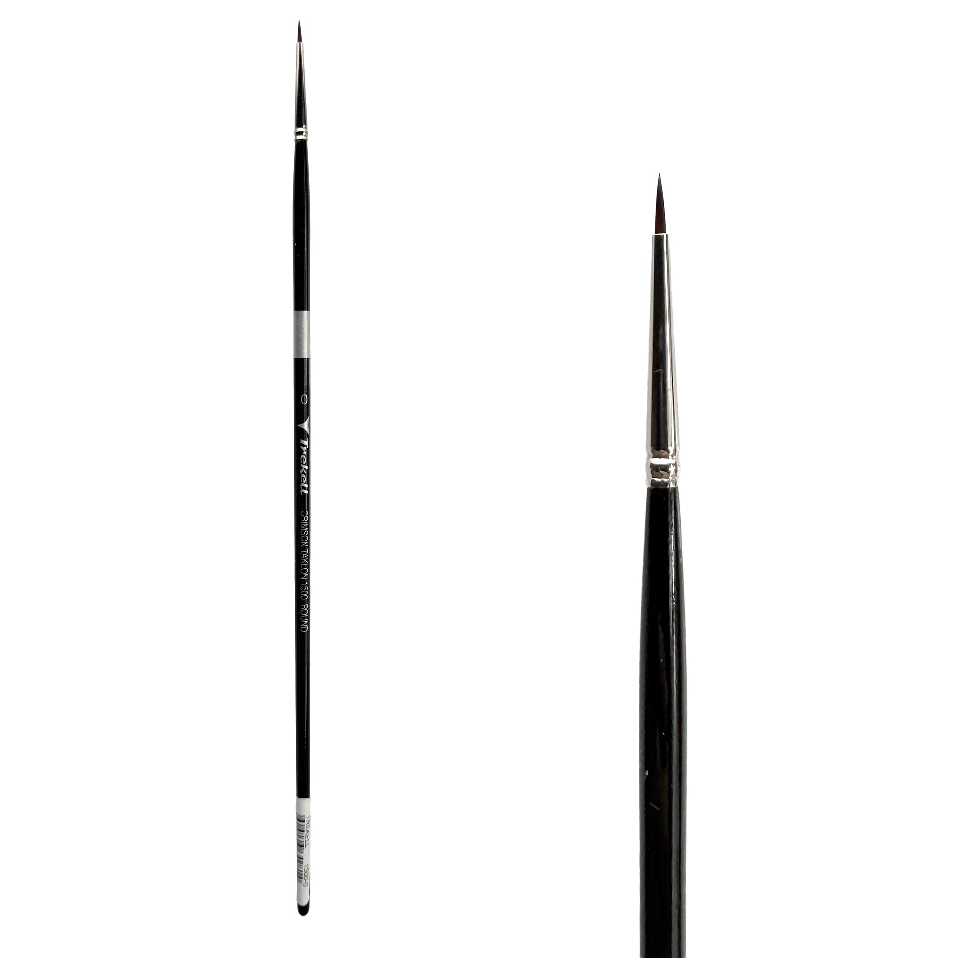 Trekell Crimson Taklon Long Handle Artist Brush, size Size #0 Round, ideal for Watercolor, Oil, and Acrylic Painting
