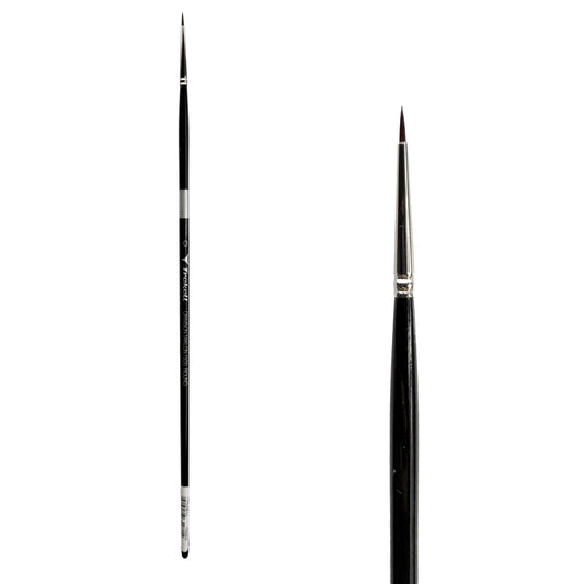 Trekell Crimson Taklon Long Handle Artist Brush, size Size #0 Round, ideal for Watercolor, Oil, and Acrylic Painting

