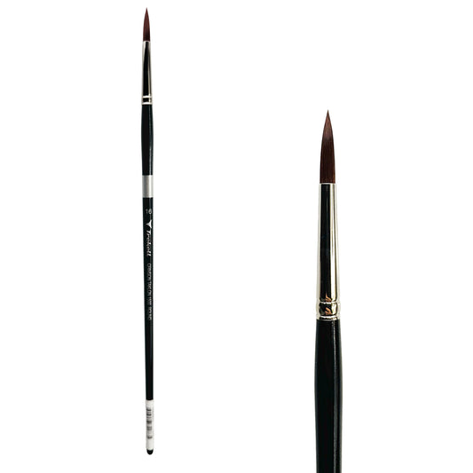 Trekell Crimson Taklon Long Handle Artist Brush, size Size #16 Round, ideal for Watercolor, Oil, and Acrylic Painting