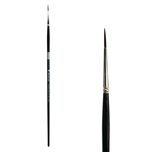 Trekell Crimson Taklon Long Handle Artist Brush, size Size #1 Liner, ideal for Watercolor, Oil, and Acrylic Painting
