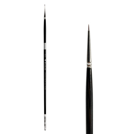 Trekell Crimson Taklon Long Handle Artist Brush, size Size #20/0 Round, ideal for Watercolor, Oil, and Acrylic Painting