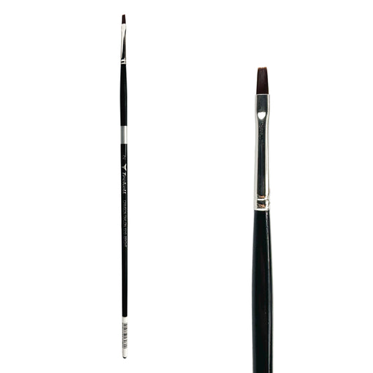 Trekell Crimson Taklon Long Handle Artist Brush, size Size #2 Bright, ideal for Watercolor, Oil, and Acrylic Painting