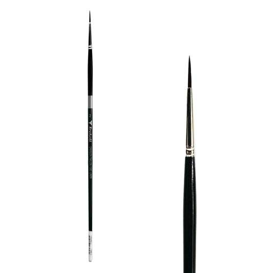 Trekell Crimson Taklon Long Handle Artist Brush, size Size #2 Liner, ideal for Watercolor, Oil, and Acrylic Painting
