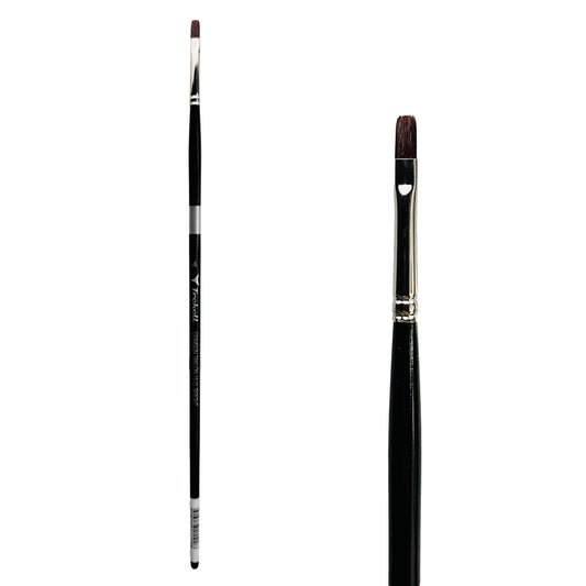 Trekell Crimson Taklon Long Handle Artist Brush, size Size #4 Bright, ideal for Watercolor, Oil, and Acrylic Painting