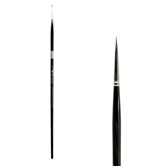 Trekell Crimson Taklon Long Handle Artist Brush, size Size #5/0 Round, ideal for Watercolor, Oil, and Acrylic Painting