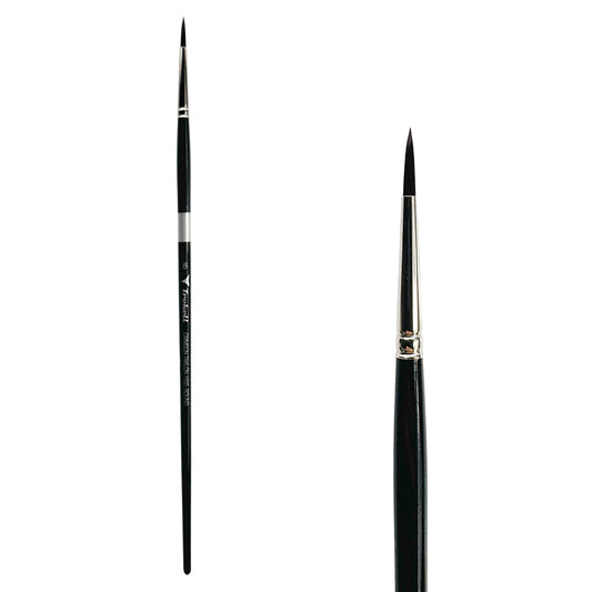Trekell Crimson Taklon Long Handle Artist Brush, size Size #8 Round, ideal for Watercolor, Oil, and Acrylic Painting
