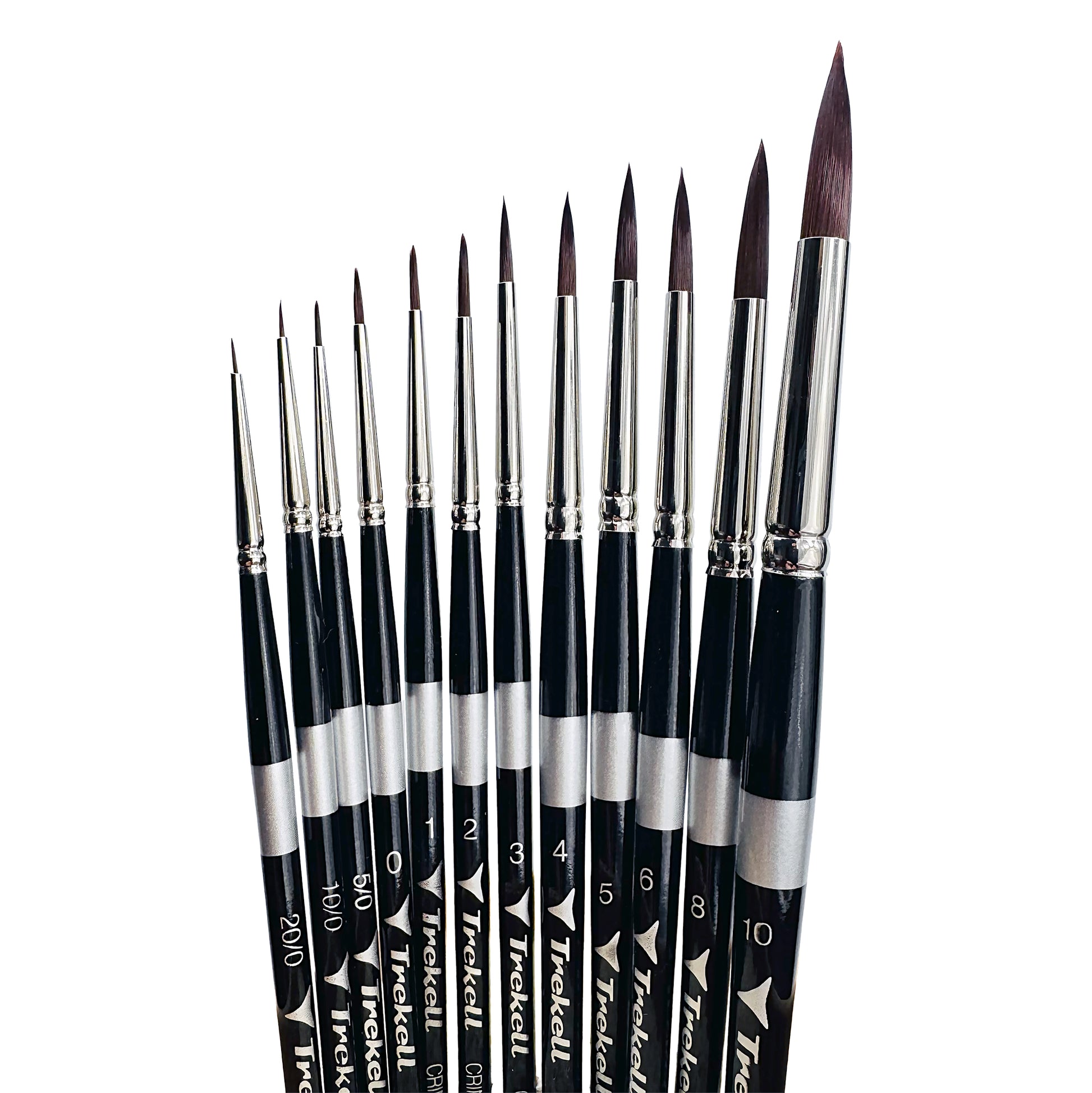 Trekell Crimson Taklon Short Handle Artist Brush, Complete Set, Round,  ideal for Watercolor, Oil, and Acrylic Painting