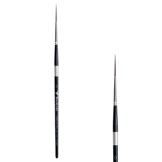 Trekell Crimson Taklon Short Handle Artist Brush, size Size #0 Script/Rigger, ideal for Watercolor, Oil, and Acrylic Painting