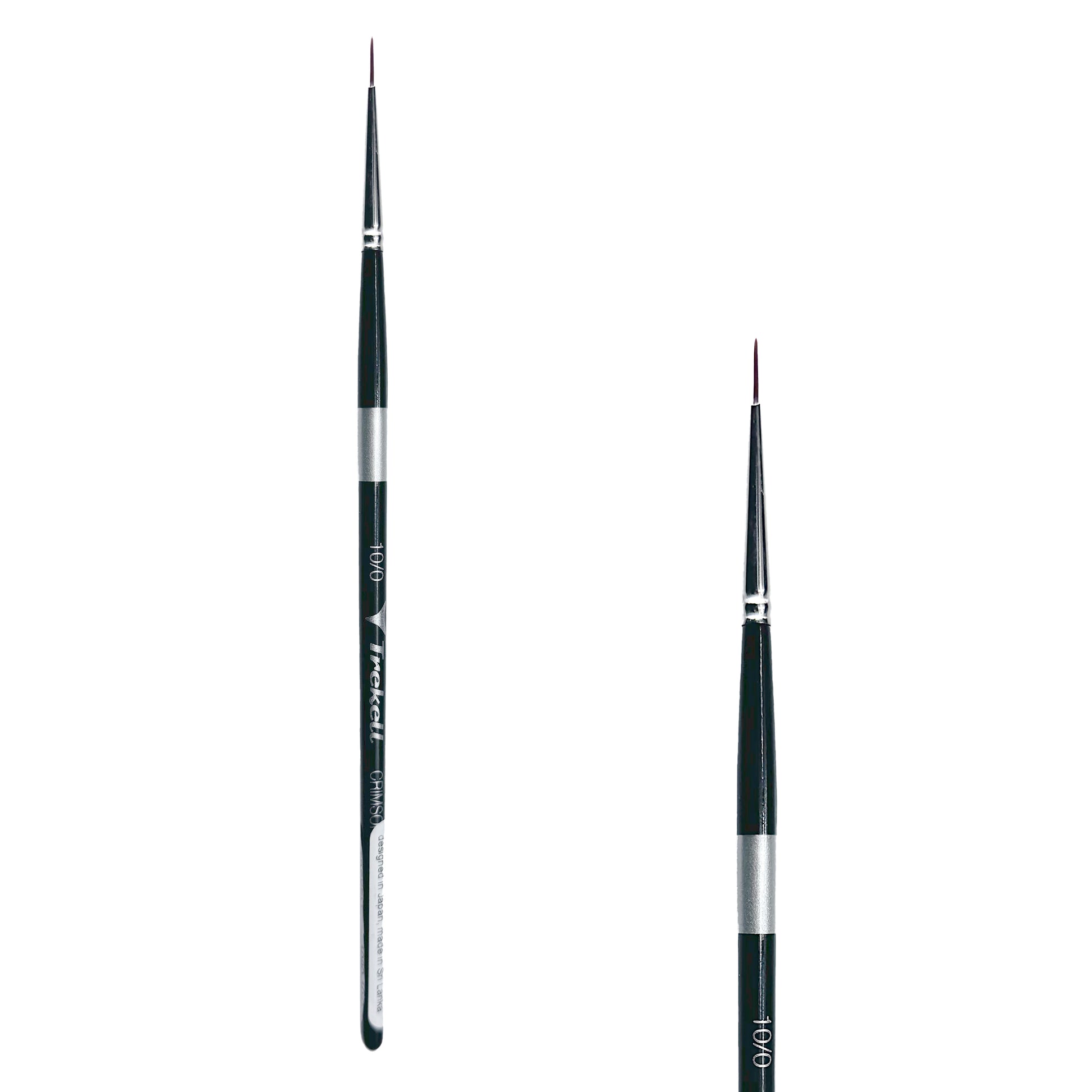 Trekell Crimson Taklon Short Handle Artist Brush, size Size #10/0 Liner, ideal for Watercolor, Oil, and Acrylic Painting