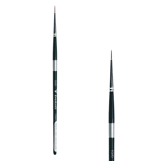 Trekell Crimson Taklon Short Handle Artist Brush, size Size #10/0 Liner, ideal for Watercolor, Oil, and Acrylic Painting