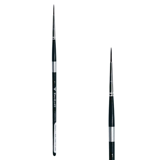 Trekell Crimson Taklon Short Handle Artist Brush, size Size #1 Liner, ideal for Watercolor, Oil, and Acrylic Painting