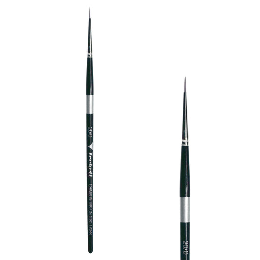 Trekell Crimson Taklon Short Handle Artist Brush, size Size #20/0 Liner, ideal for Watercolor, Oil, and Acrylic Painting